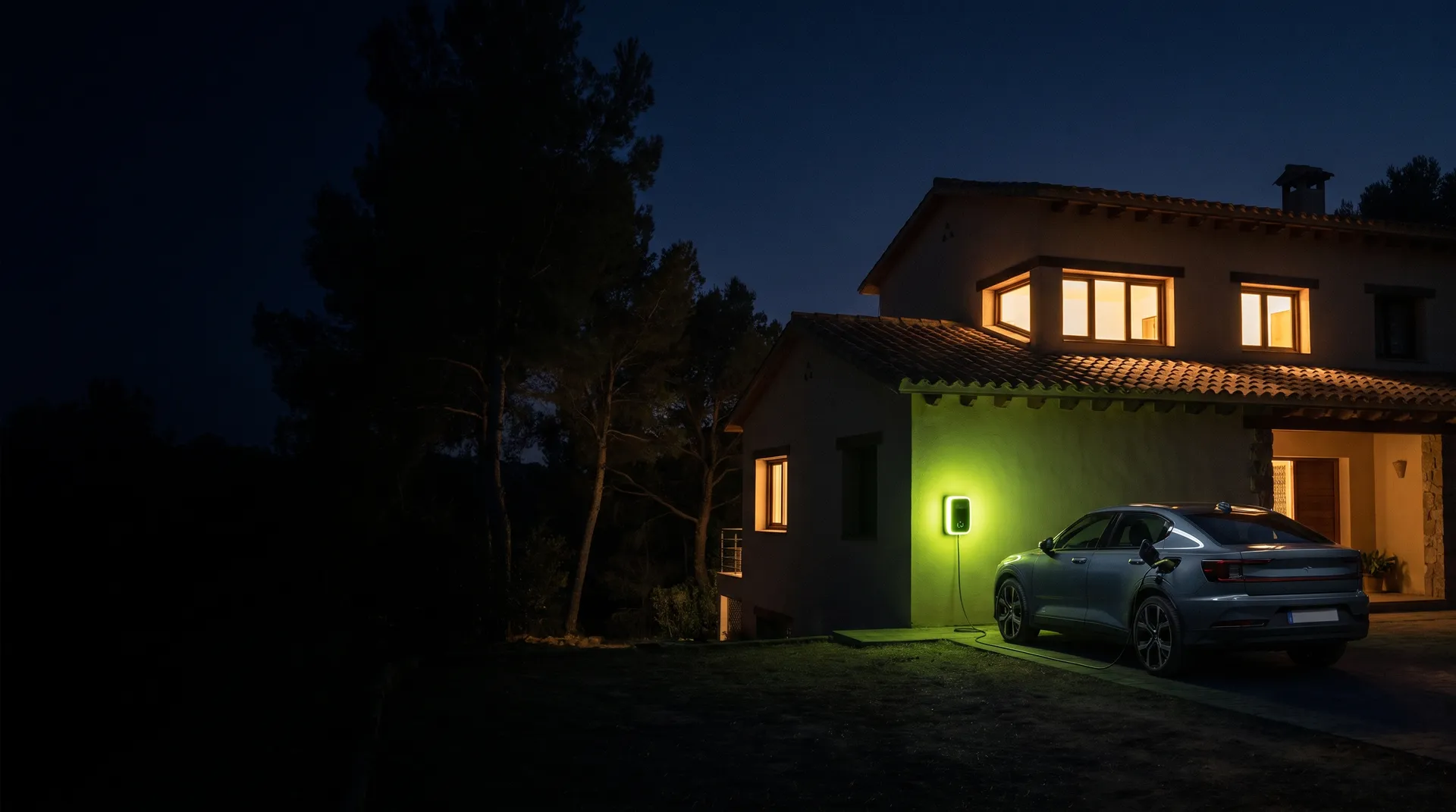 Coche eléctrico cargando en un chalet de Sant Cugat del Vallès
