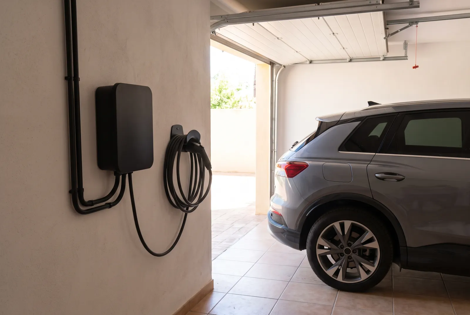 Cargador en garaje — Wallbox con gestión dinámica y canaleta ordenada · Valldoreix